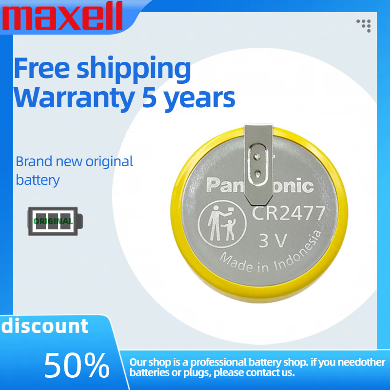 Panasonic CR2477 พร้อมขาบัดกรีเหมาะสําหรับหม้อหุงข้าวดิจิตอลจอแสดงผลเมนบอร์ด 3V ปุ่มแบตเตอรี่อุปกรณ์