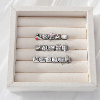 สร้อยข้อมือทิวลิปโบว์อิตาเลียน สแตนเลส charm fit 9 มม. ทำเองได้ง่าย