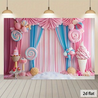 2ง พรมแบน--พื้นหลังขนมที่มีสีสันเหมาะสําหรับฤดูใบไม้ผลิฤดูร้…