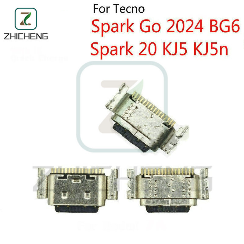 สําหรับ Tecno Spark Go 2024 BG6 / Spark 20 KJ5 KJ5n USB Type C ชาร์จพอร์ต Dock Plug Charger Connecto