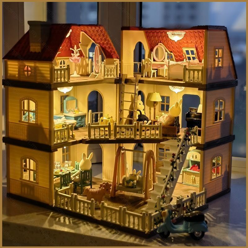 HQ Sylvanian Families Poodle ตุ๊กตาตุ๊กตาชุดบ้านตุ๊กตาเด็กของขวัญบ้านสําหรับแฟน Baby Soothing Toys