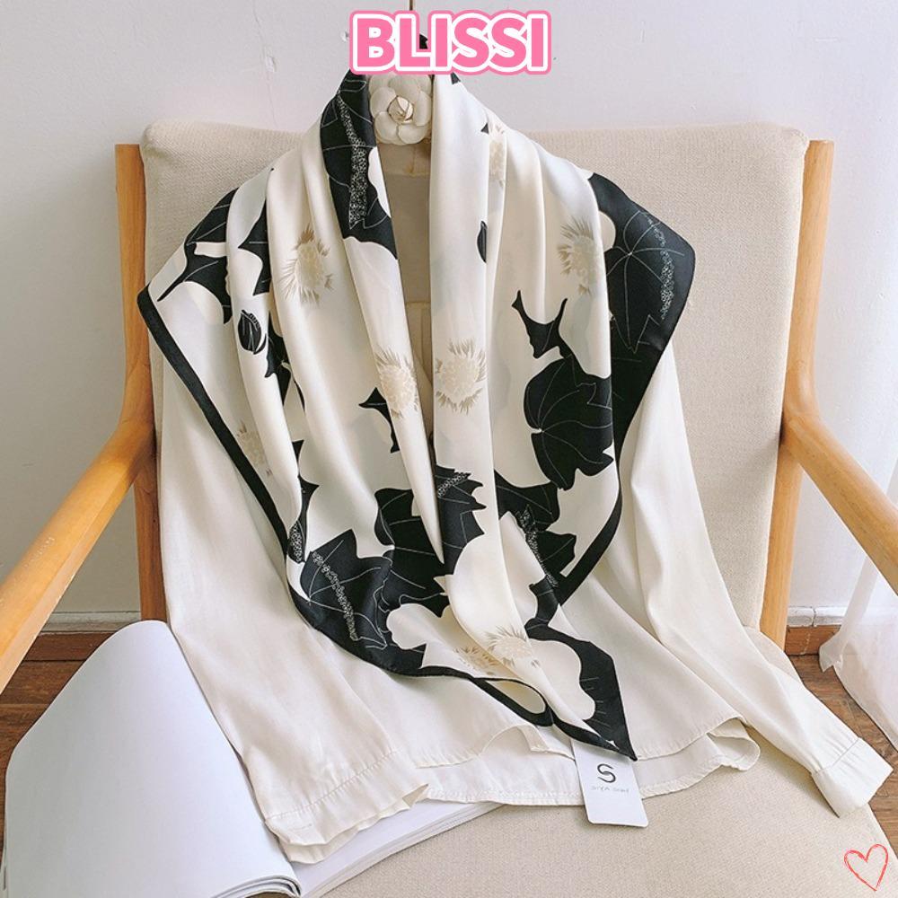 ผ้าพันคอลายไหม ผ้าผูกคอหรูหรา ขนาด 90x90 cm สินค้าคุณภาพสูงสำหรับผู้หญิง