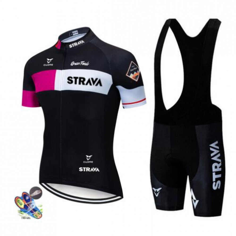 เสื้อกิจกรรมปั่นจักรยานแขนสั้น STRAVA Cycling Jersey