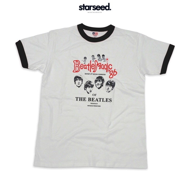 THE BEATLES - BEATLE MAGIC 86 | เสื้อยืด RINGER เสื้อยืดคอตตอน 90-150cm