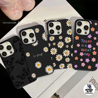 ดอกไม้สวย เคสไอโฟน11 เคส iphone 16 Pro Max 8 7 Plus XR 11 17 12 13 14 15 16 17 Pro Max เนื้อหนัง Case เคสไอโฟนหรูหราไฮโซ