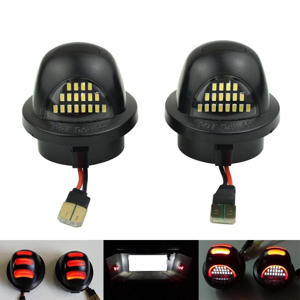 2 ชิ้น Led รถจํานวนป้ายทะเบียนไฟท้ายสีขาวสีแดงอุปกรณ์เสริมภายนอกสําหรับ Ford F150 F-250 F-350 F-450 