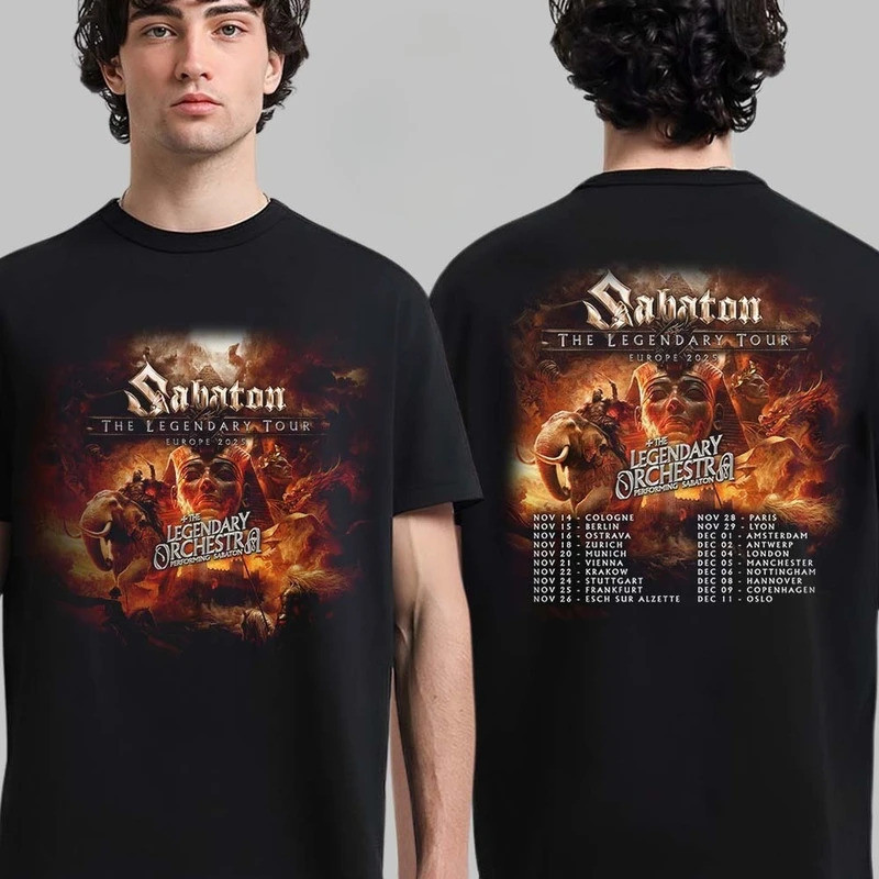 COD 2026Sabaton The Legendary Tour Europe 2025 Tour Dates List Two Sides Unisex T-ShirtCOD 8TKT
