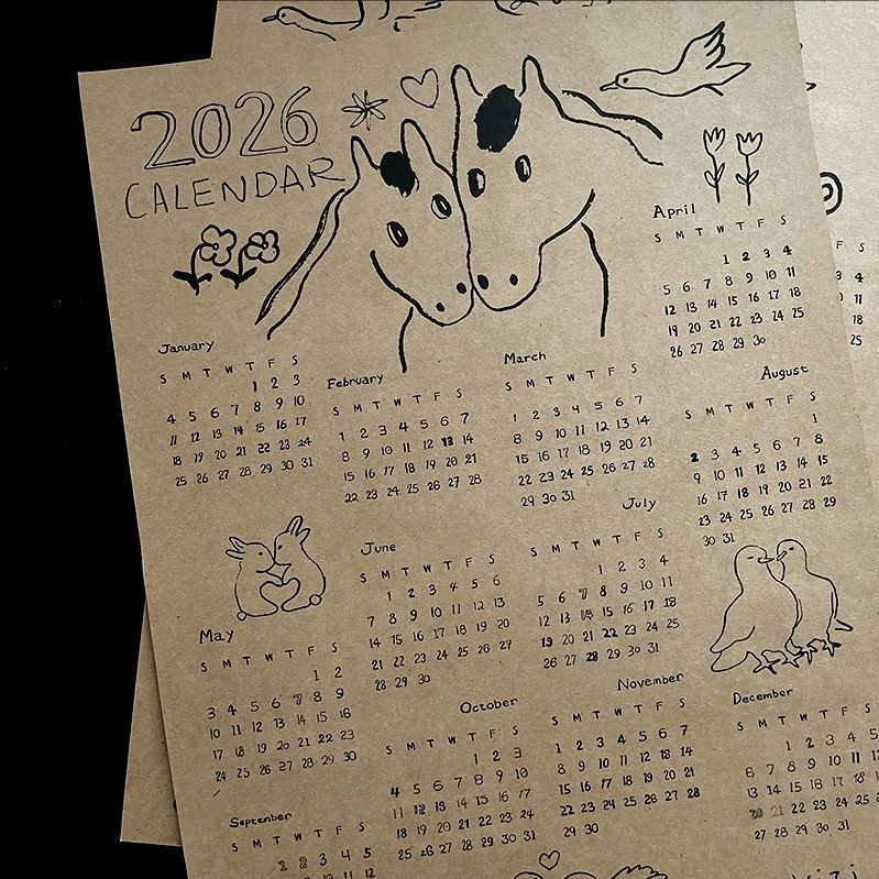 ปฏิทินจีน ปฏิทิน 2026 2026 ปีเสือปฏิทินติดผนังปฏิทินปีใหม่ปฏิทินประจําปีปฏิทินรายเดือนสร้างสรรค์น่าร