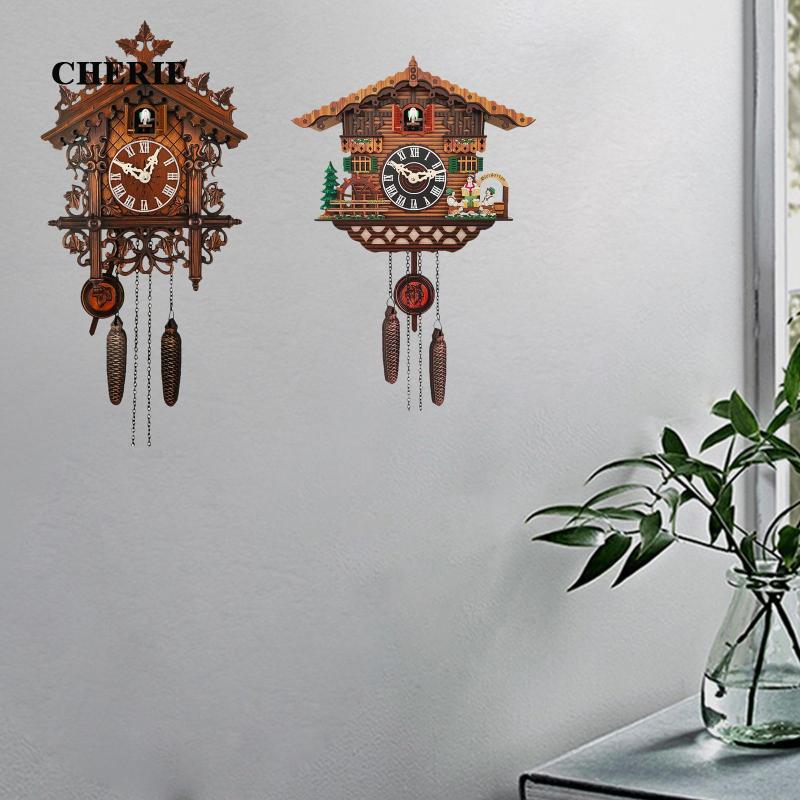 [Chery] Cuckoo Clock นาฬิกาแขวนห้องนั่งเล่นห้องครัว Cuckoo House Handmade Retro Clock for Cafe Garde