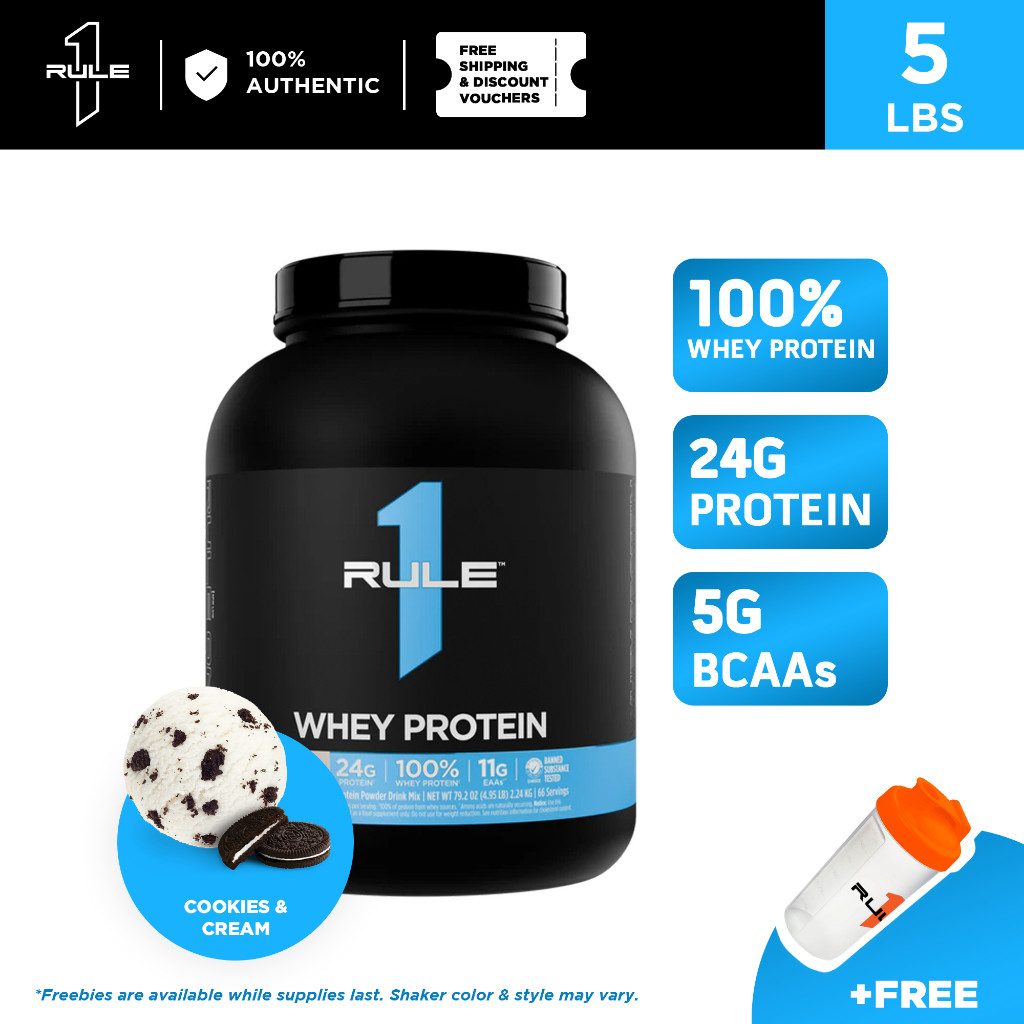 RULE 1 R1 Whey Protein (เวย์เบลนด์) 5lbs w/ ฟรี SHAKER | RULE ONE