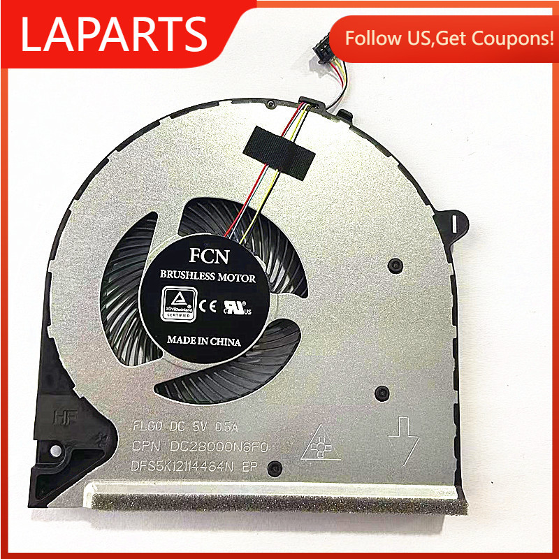พัดลม CPU ใหม่สําหรับ HP 15-DU 15s-du 15-DW DY 250 G8 L52034-001 TPN-C139 พัดลมแล็ปท็อป DC28000N6F0 