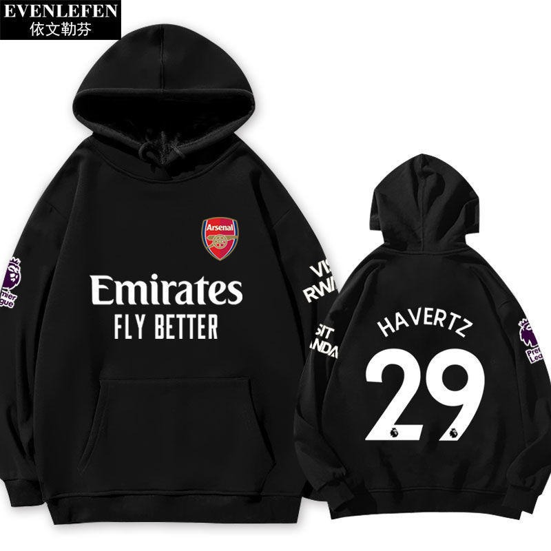 season Arsenal team Jesus Eder high Gunners football fans No. 29 Black hooded sweatshirt men's and w