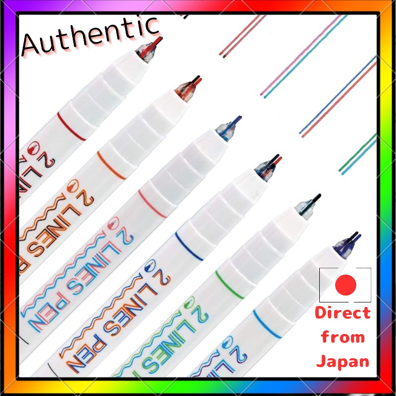 2Lines-pen (Dual-color) Line Pen - 6 Color Set  
2Lines-pen (Light Blue & Purple / Green & Light Blu