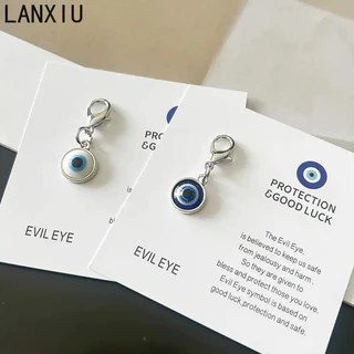 LANXIU Lucky Blue Evil Eye พวงกุญแจ Charm Fortune การ์ดจี้ Stylish แขวนอุปกรณ์เสริมประณีตของขวัญวันหยุด