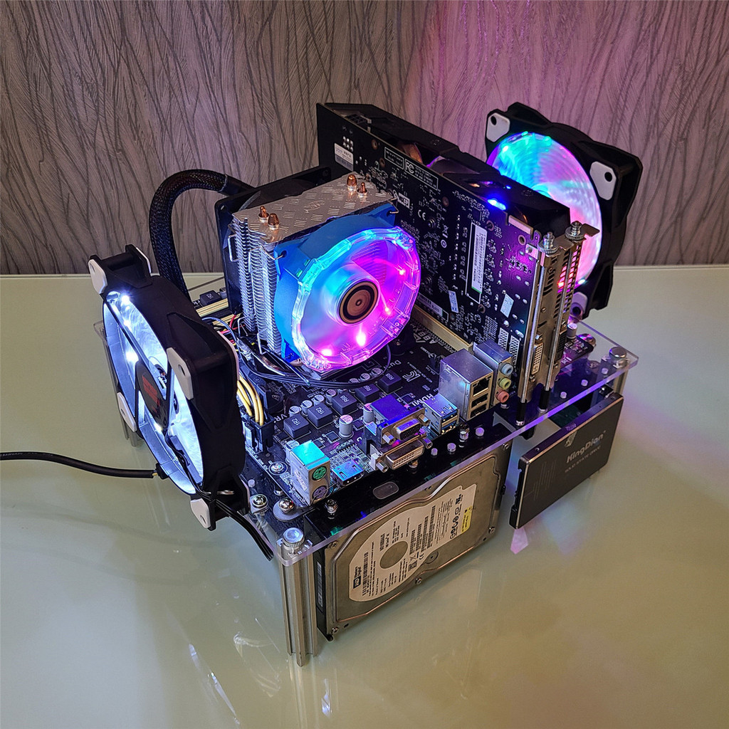 คอม คอมประกอบ Lower Power Computer Host Case ITX เปิด MATX แก้วอะคริลิคใส DIY Simple Desktop