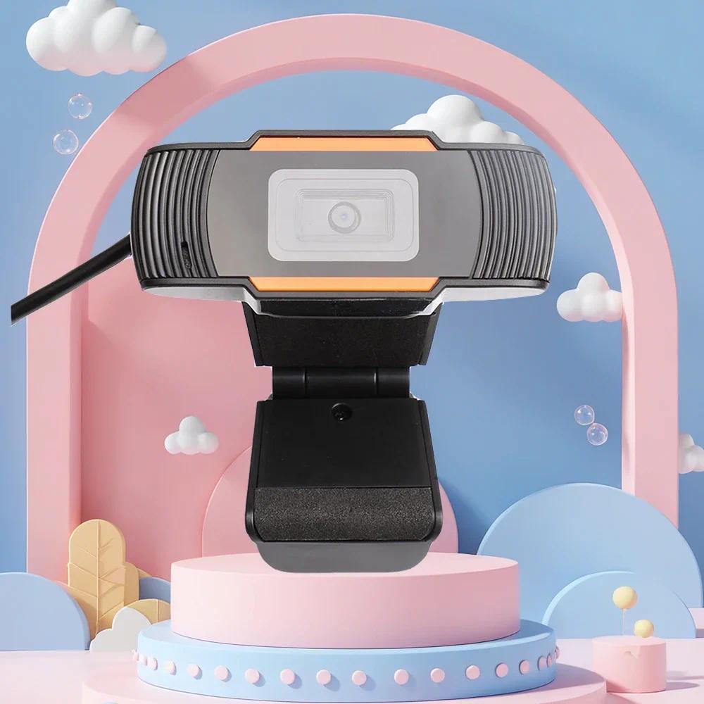 Webcam Computer PC WebCamera with Mic Mini USB 2.0 Web Camera 720P for Online Studying Live Broadcas