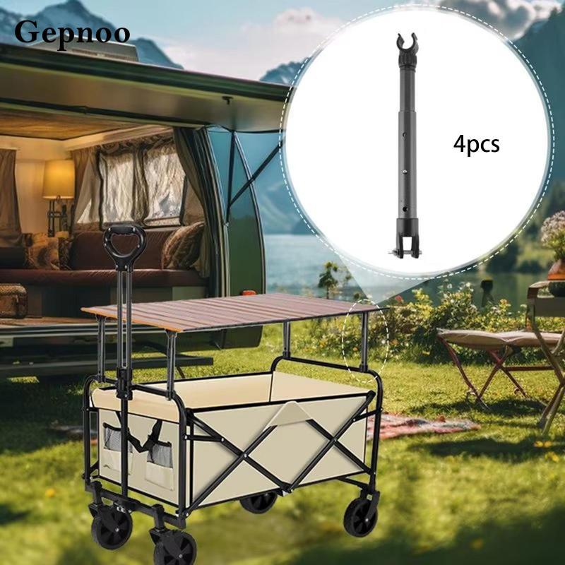 Gepnoo 4x Camping Cart Support Table Rod Lifting Rod สําหรับ Beach Party BBQ Trolley