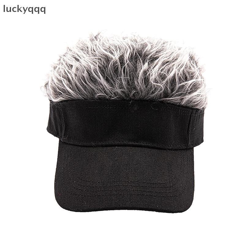 Luckyqqq Casual กระชับผู้ชายผู้หญิง Sun Shade ปรับ Sun Visor เบสบอล Spky ผมวิกผม Spiked วิกผมเบสบอลหมวก well ราคา ถูกที่สุด ดีลบีเคเค แกลเลอรีภาพที่ 2