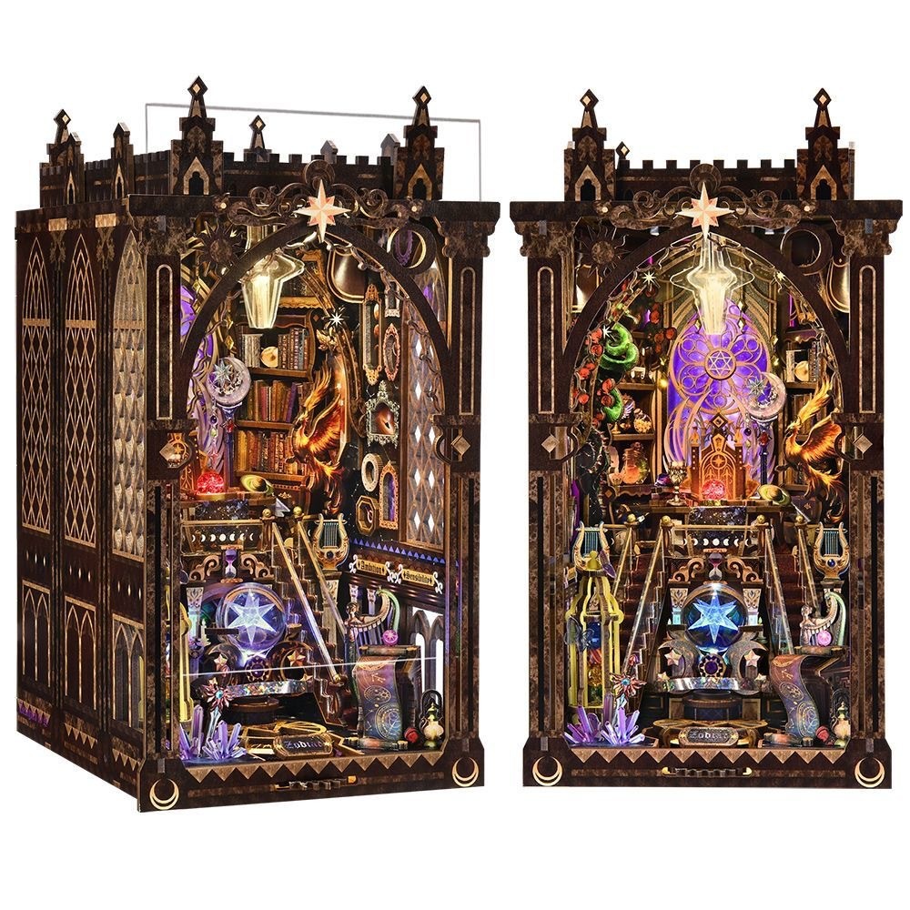 [Constellation Qiyu] diy Hut Model House Bookend 3D สามมิติปริศนาทําด้วยมืออาคารบล็อกของเล่นของขวัญ