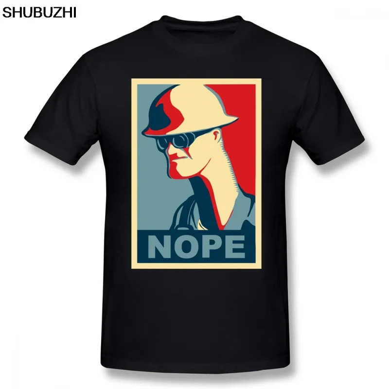 Team Fortress 2 T Shirt Engineer Says Nope T-Shirt Men Cotton Tee Shirt Printed Beach Plus size  Fun