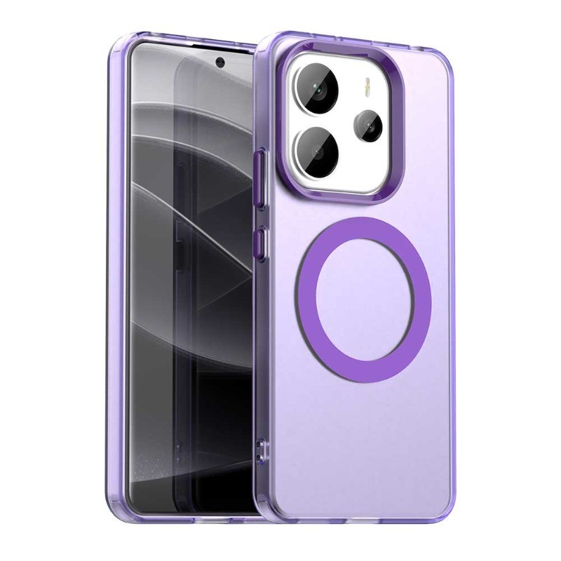 สําหรับ Xiaomi Redmi Note 14 13 12 Pro Plus 14 Pro+ โปร่งแสง Matte เคสโทรศัพท์แม่เหล็กสีลูกกวาดกันกระแทกปกแข็งซิลิโคน