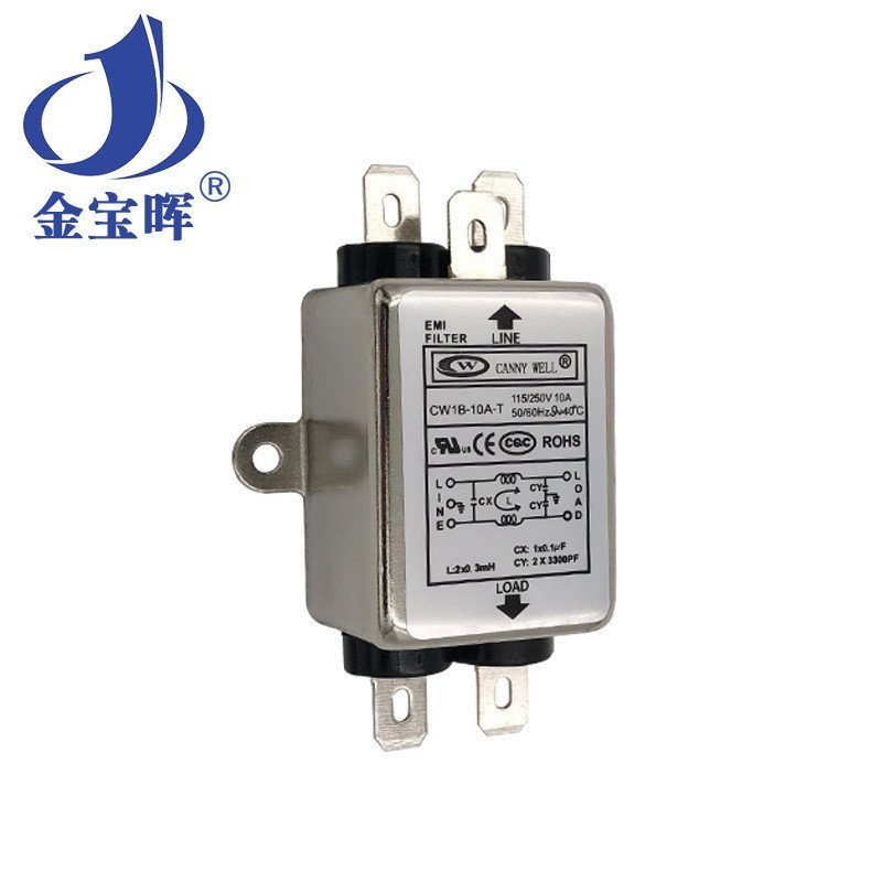 CW1B361015เฟสเดียว T AC 220V Purification CANNYWELL Power Filter EMI การทําให้บริสุทธิ์ประสิทธิภาพสู