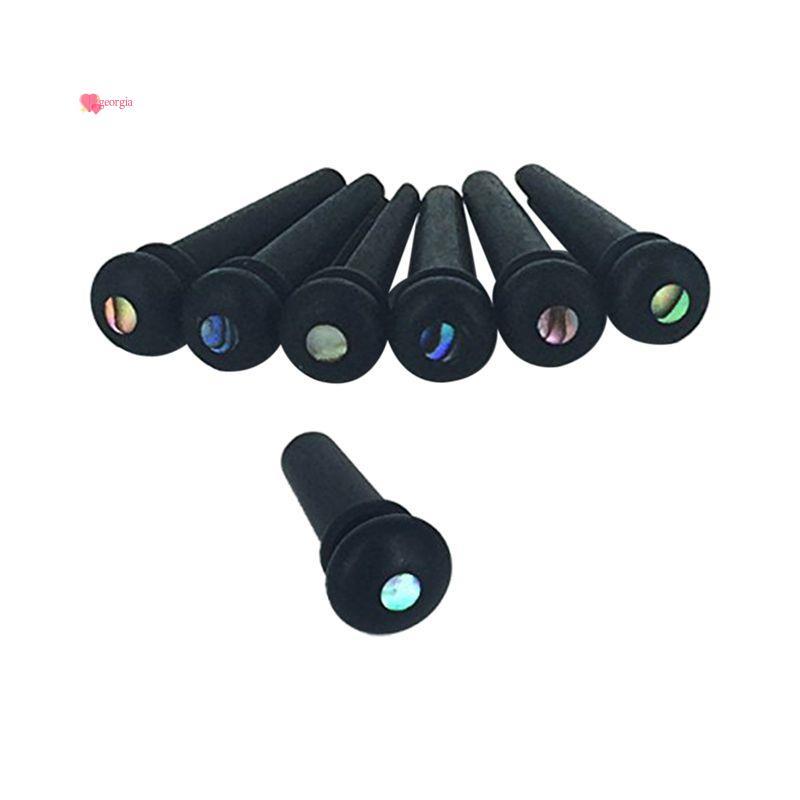 georg33Ebony Guitar Bridge Pins,Ebony End Pin,Endpin,Abanlone Dot สําหรับชิ้นส่วนกีตาร์โปร่งเปลี่ยน 