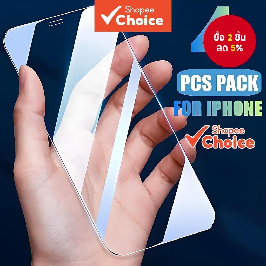 4PCS ฟิล์มกระจกนิรภัย 9H Ultra HD สําหรับ iPhone 16 15 14 13 12 11 Pro MAX XS XR 6 7 8 Plus