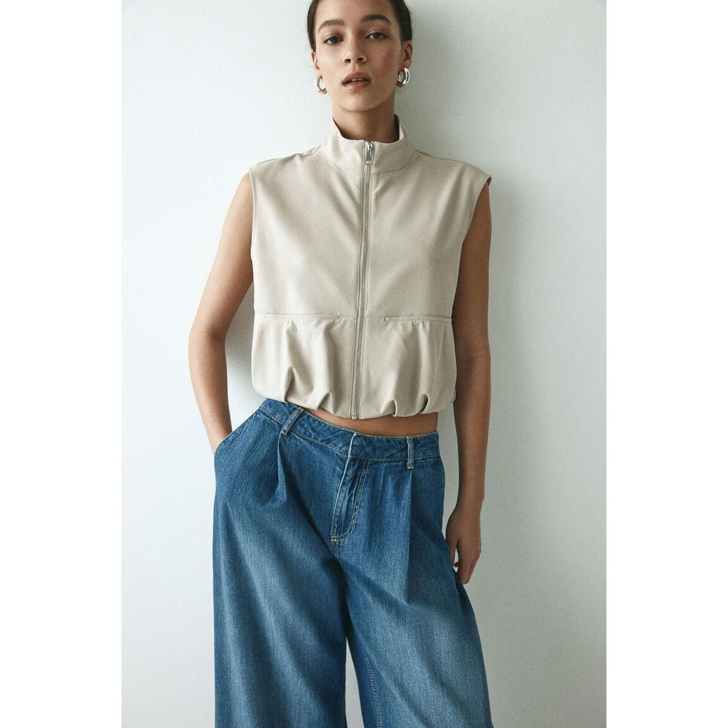 H&M(เอชแอนด์เอ็ม) กางเกงยีนส์ทรงกว้างสวมใส่สบาย แบบหลวม Women Loose Fit Wide Regular Jeans 1317117_1