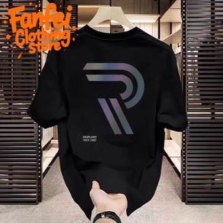 (จัดส่งตลอด 24 ชั่วโมง)Fanfei เสื้อยืดผู้ชาย รูปแบบตัวอักษร …