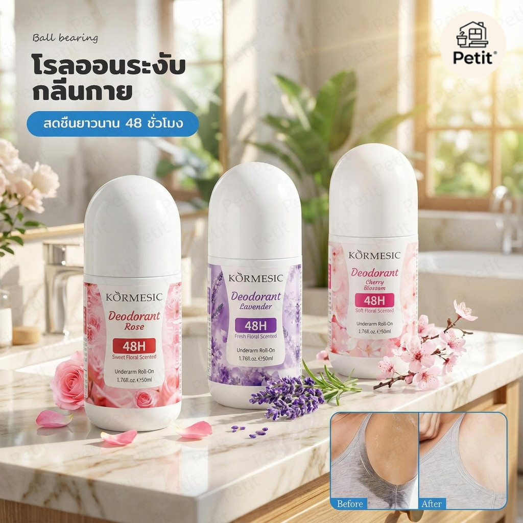 โรลออนระงับกลิ่นกาย ใต้วงแขน ดีโอโดแรนท์พกพา 50ML ลดกลิ่น ให้ความสดชื่น