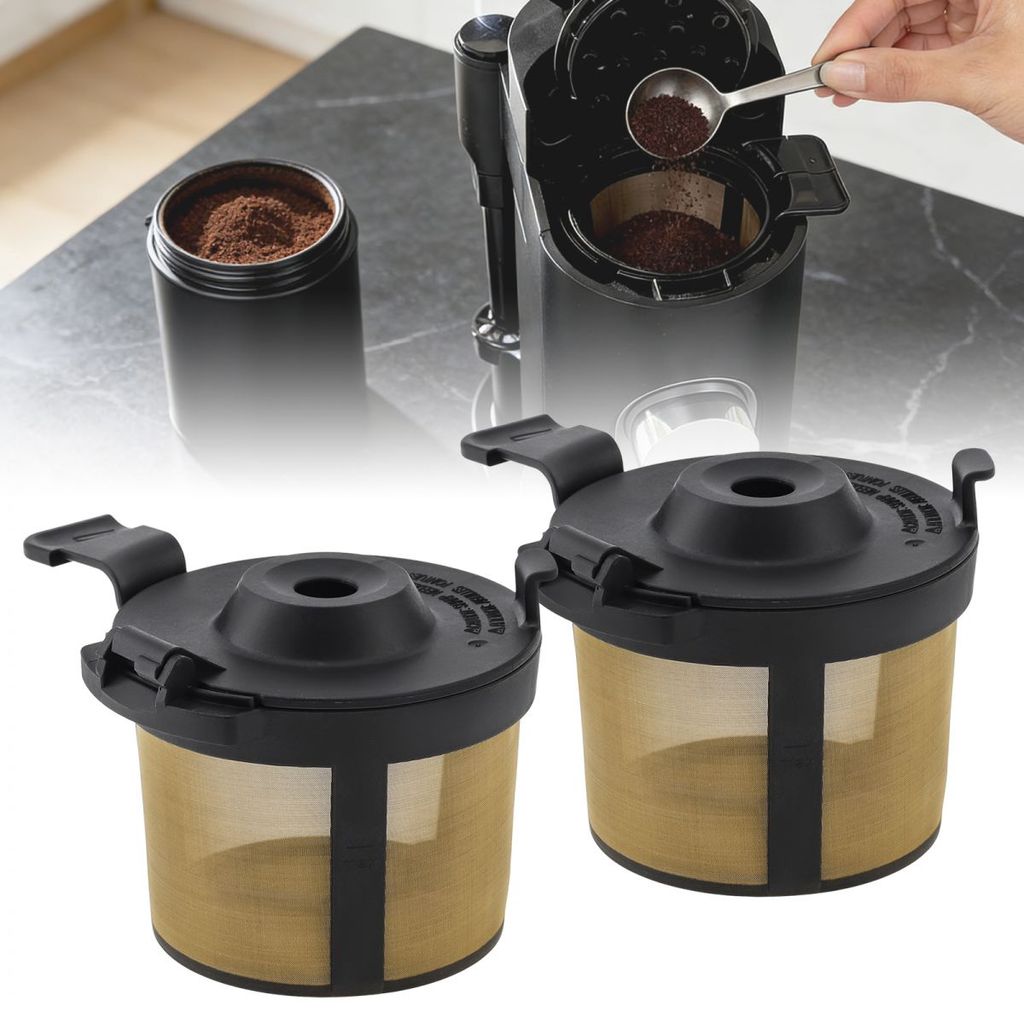 2 ชิ้นสแตนเลสและกรองกาแฟ PP Fit สําหรับ Ninja PB051 / PB041ST, ตะกร้ากาแฟแบบใช้ซ้ําได้