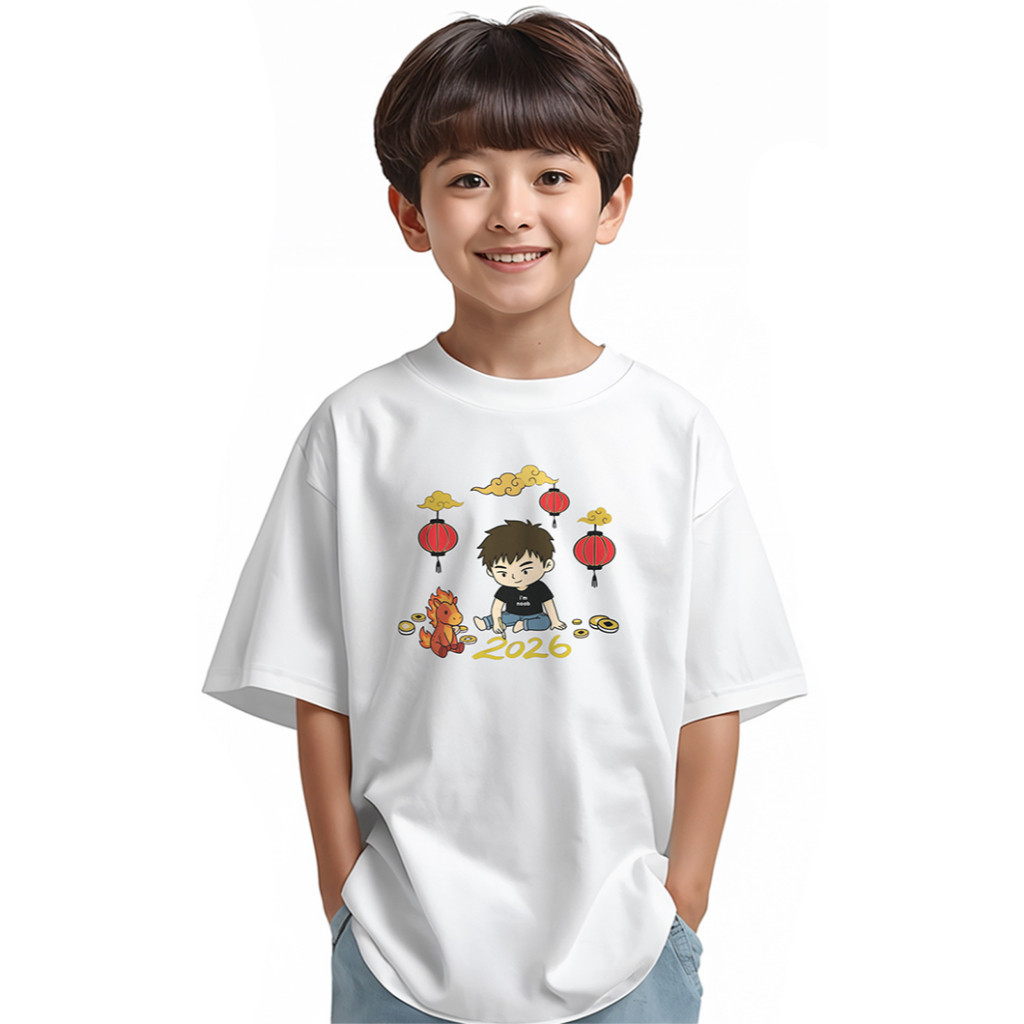 เสื้อยืดผ้าฝ้าย 100% ปีม้าไฟ 2026 สำหรับทั้งผู้ชายและผู้หญิง ไซส์ S-5XL - รูปที่ 5