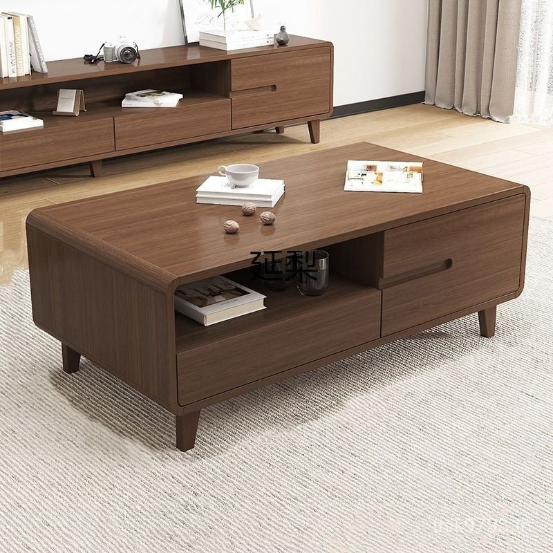 Yan โต๊ะกาแฟสไตล์ในครัวเรือนมุมกลมเรียบง่ายห้องนั่งเล่นโมเดิร์น Yanli Log สีสไตล์จีน Hu อพาร์ทเมนต์ข