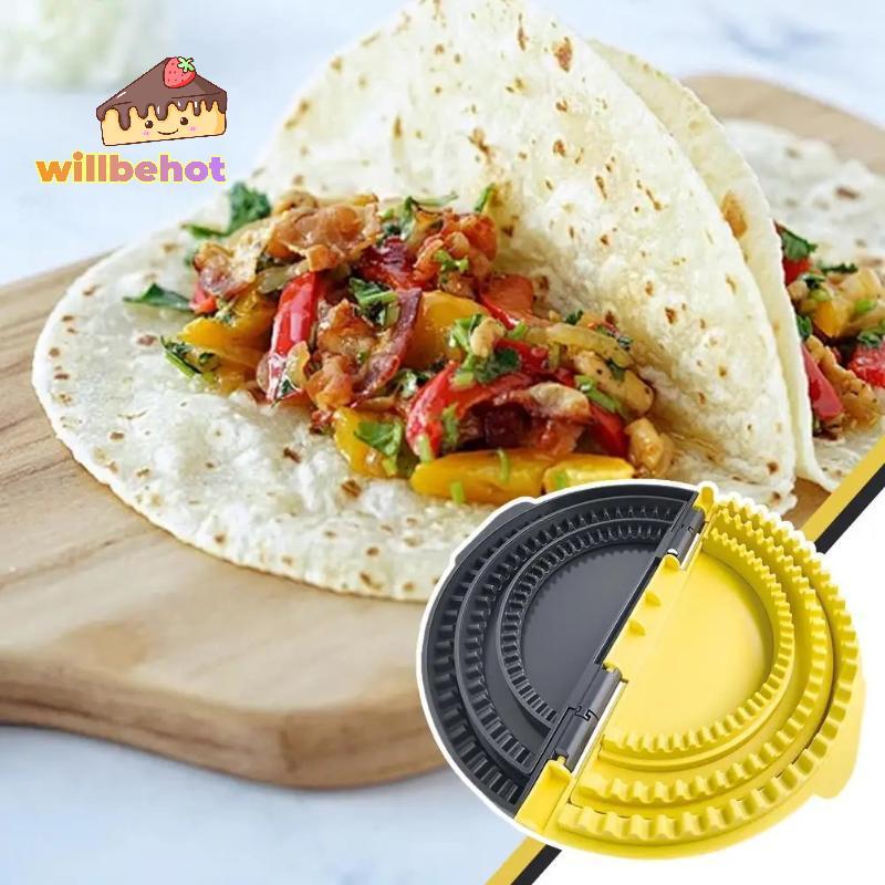 [Willbehot-t] 3-in-1 Tortilla Sealer, Tacos Tortilla Crimper Maker ปรับขนาดได้ สําหรับขนาด 6"-10" Cr