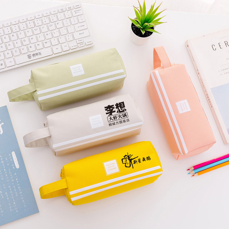 New Ins Style Portable Pencil Case Double-Layer Japanese Pencil Box Stationery Case t0c0