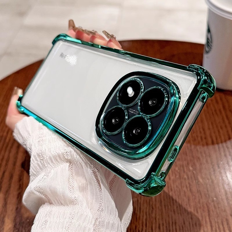 สําหรับ Xiaomi Redmi Note 15 Pro Plus 15 Pro+ เคสโทรศัพท์ชุบโปร่งใสป้องกันกล้องกันกระแทกฝาครอบซิลิโคนอ่อนนุ่ม