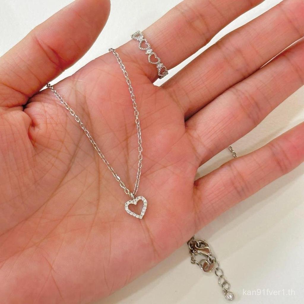 [ได้รับการรับรองเงินแท้] Suwan.na.shop สร้อย สร้อยคอ สร้อยลายหัวใจlพชs