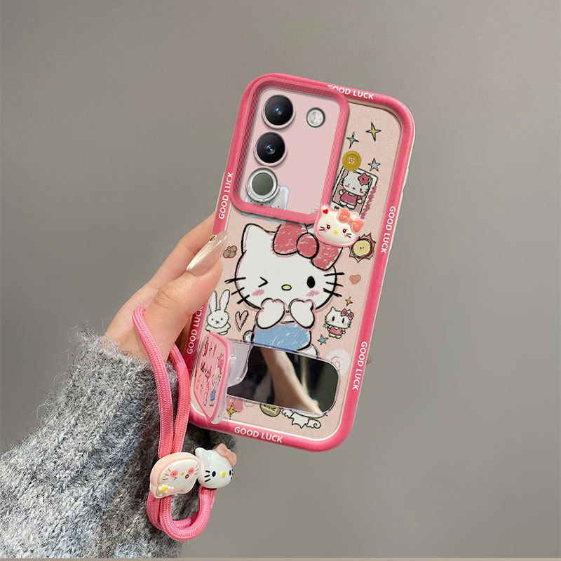 เคส For Vivo Y100 5G / Y100 4G tpu ใหม่ JMZJ สไตล์แฟชั่นแขวน string กระจกขาตั้งเคสโทรศัพท์ - รูปที่ 7