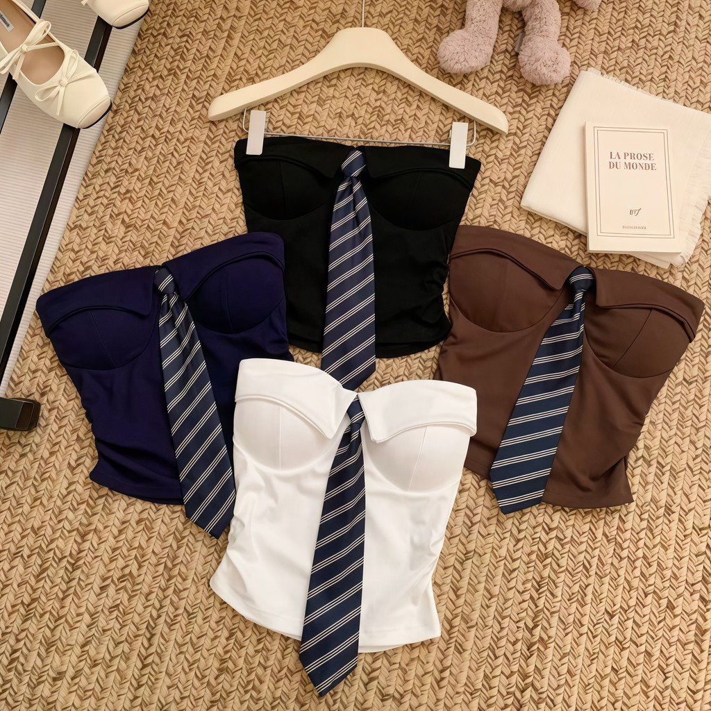 L.A Shop★เสื้อคุณภาพดี เสื้อผ้าผู้หญิง เสื้อแขนกุด เสริมฟองน้ำ การตั้งค่าเนกไท ทรงรัดพอดี FY5608-0 ราคา ถูกที่สุด ดีลบีเคเค แกลเลอรีภาพที่ 2