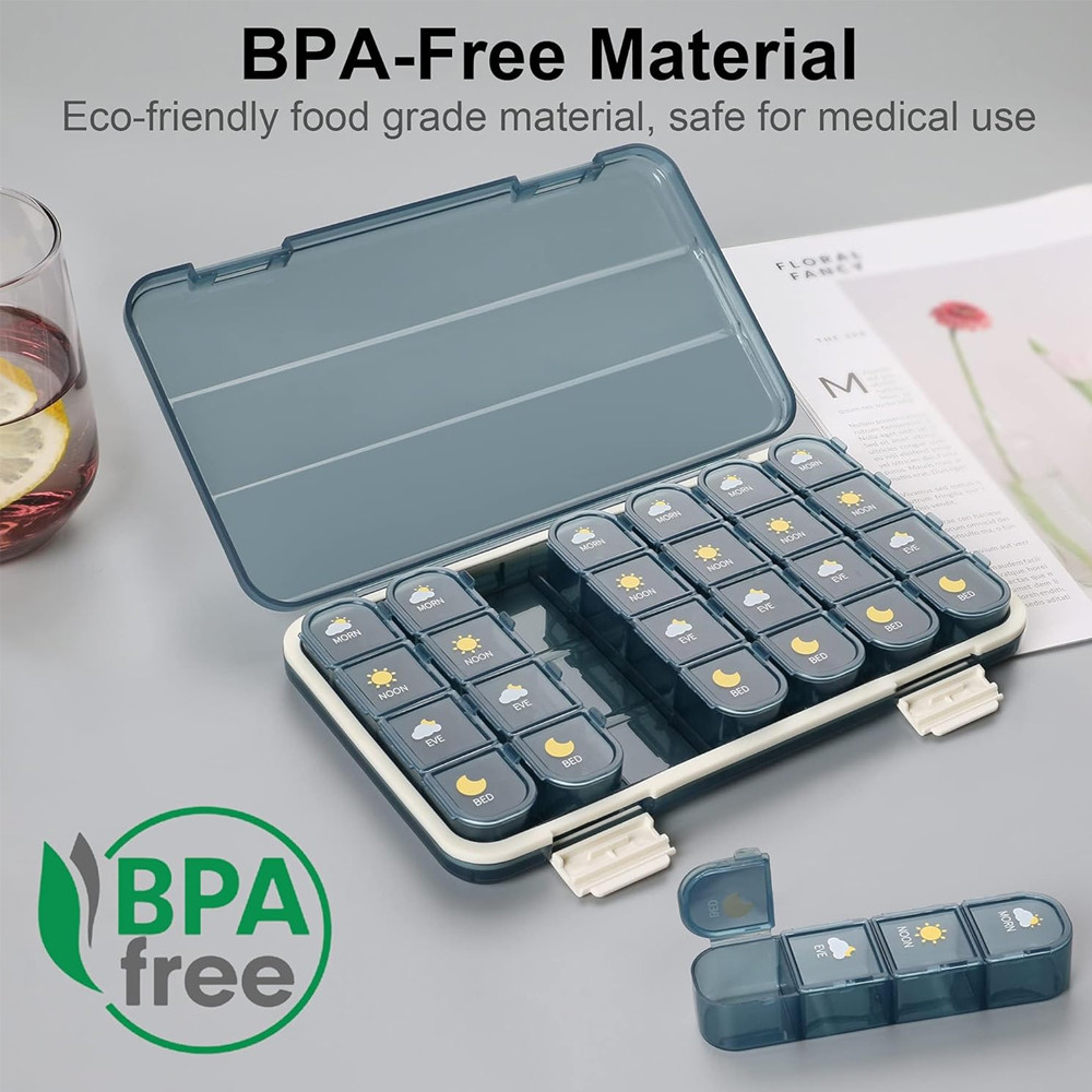 1pcs  Pill Box Large Capacity Pill Box Pill Medicine Storage Pill Box Weekly Vitamin Organizer Pasti