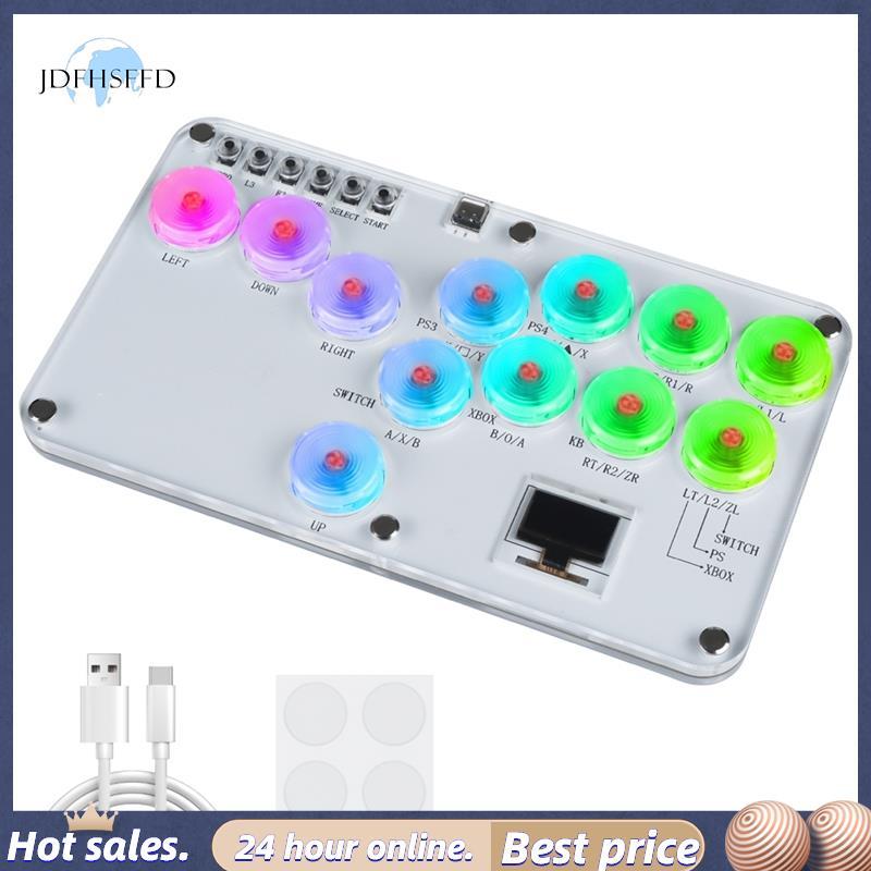 jdfhsffdHitBox Fighting Stick Controller สีสัน RGB Light Fighting เกมคีย์บอร์ดสําหรับ PC Switch