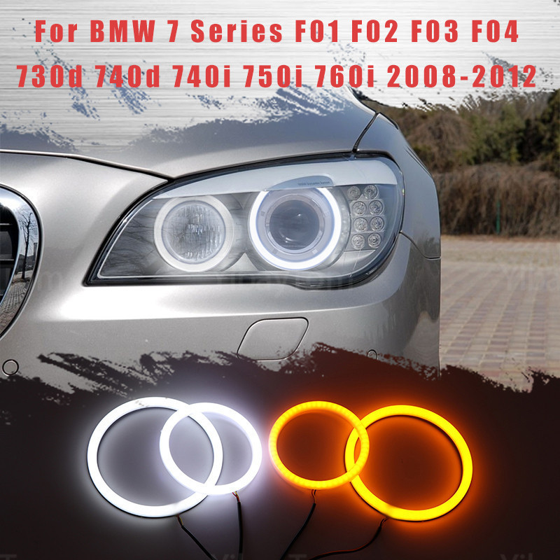 LED SMD ผ้าฝ้าย Switchback Angel Eye Halo แหวน DRL ชุดสําหรับ BMW 7 Series F01 F02 F03 F04 730d 740d