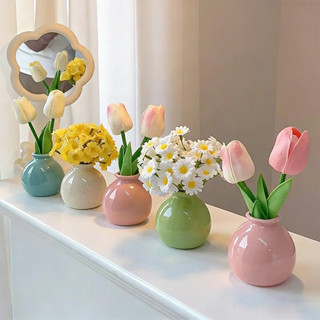 แจกันเซรามิกสไตล์ครีมพร้อมแจกันชุด เรือไฮโดรโปนิกส์