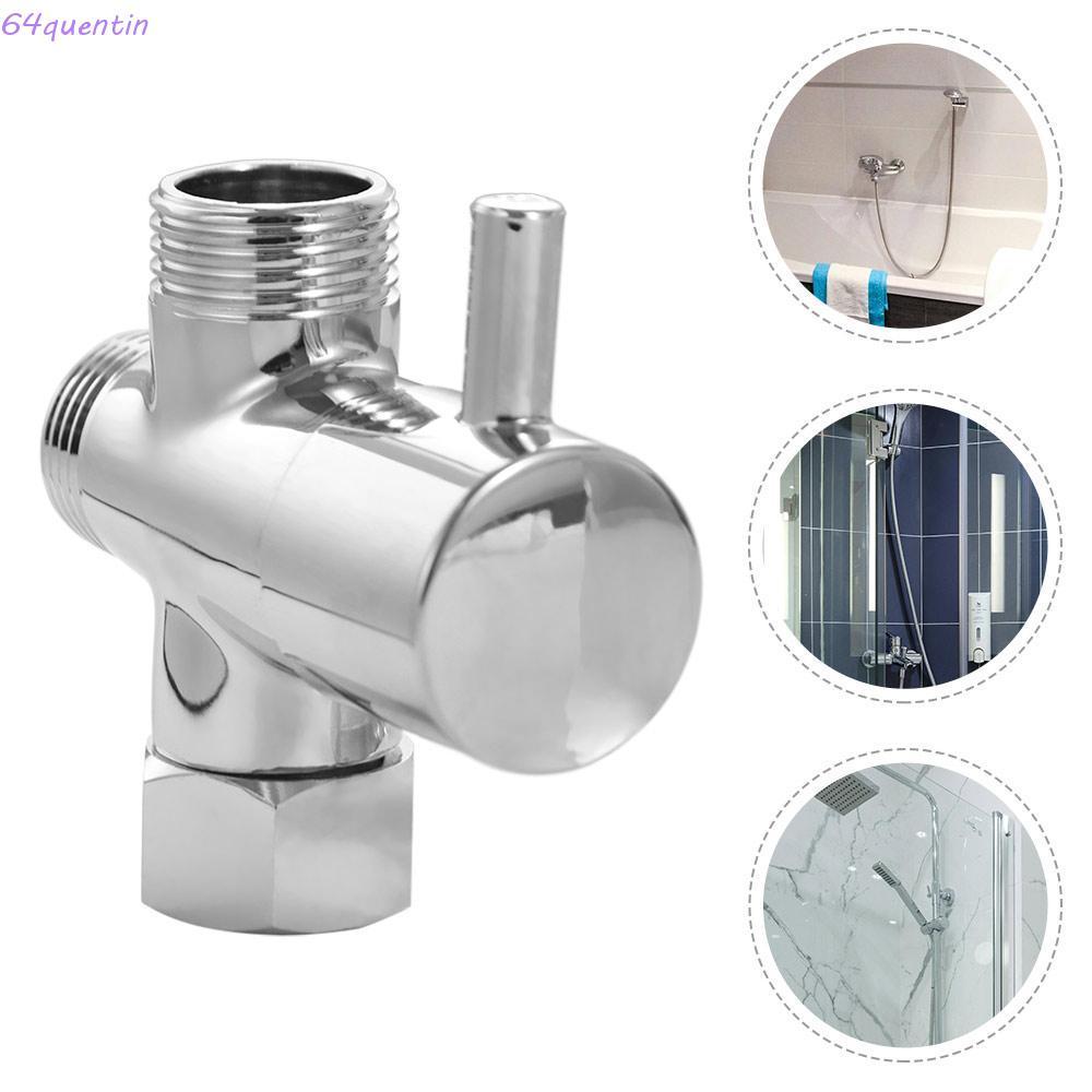 QHENTIN 3 Way Shower Head Divter Valve, T-adapter G1/2 3 Way Switch Faucet Valve, Shower Faucet Conn