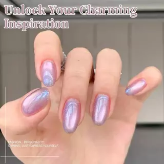 BORN PRETTY 6 สี Nice Coast สีม่วงแมวแม่เหล็กเจลโปแลนด์ชุดสีชมพู Ultra Shine Glitter UV LED เจลเคลือบเงา