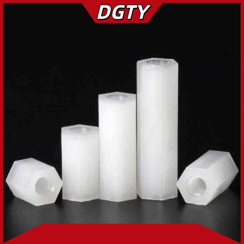 คอลัมน์ไนลอน, หัวแบนหกเหลี่ยมแกนผ่านคู่, คอลัมน์แยก, คอลัมน์รองรับพลาสติกสีขาว, คอลัมน์สเปเซอร์  M2 