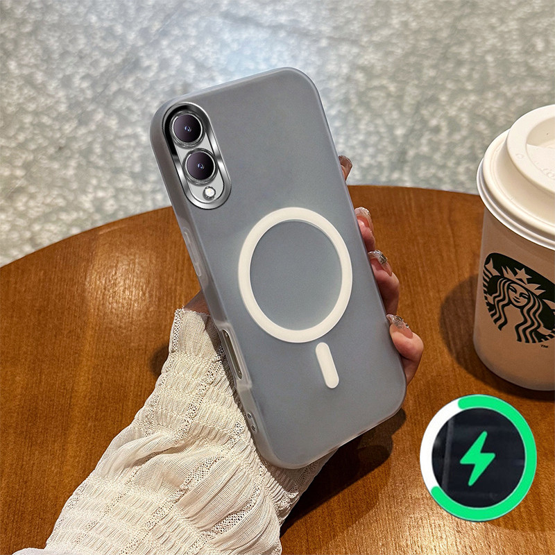 เหมาะสําหรับเคสโทรศัพท์ VIVO Y17S Y28 5G สีเคสเยลลี่ใหม่เคสฝ้าแม่เหล็กไร้สาย 032