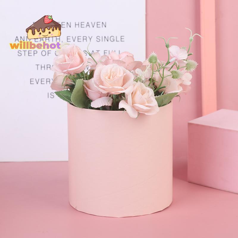 [Willbehot-t] กล่องกระดาษดอกไม้ทรงกลม 1 ชิ้น Hold The Buet Gift Paaging Box Party Gift Box [ใหม่]