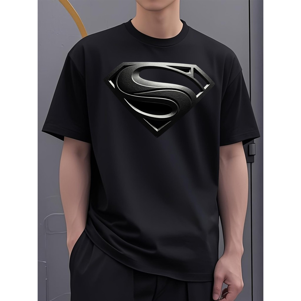จัสติซ ลีก เสื้อยืดกราฟิกซูเปอร์แมนสำหรับผู้ชาย - เสื้อยืดที่ยืดหยุ่นและระบายอากาศได้ทุกฤดู ทรงหลวม